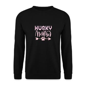 Husky Dog Dogs Siberian Husky Gift - Unisex Sweatshirt - black - Front - Alina (178cm) & Michal (187cm)