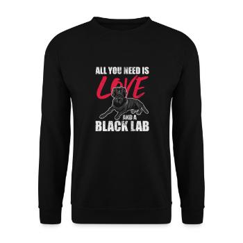 Labrador - Unisex Pullover - Schwarz - Vorne - Alina (178cm) & Michal (187cm)