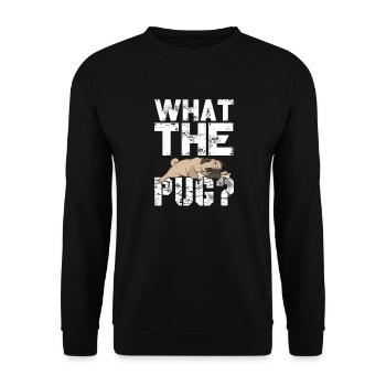 Carlin Chien Chien Ami Pet Pug Pug Pug Cadeau - Sweat-shirt Unisexe - noir - Devant - Alina (178cm) & Michal (187cm)