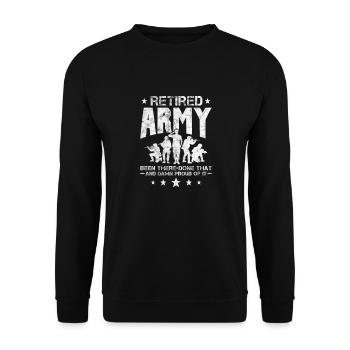 Retired soldier - Unisex Sweatshirt - black - Front - Alina (178cm) & Michal (187cm)