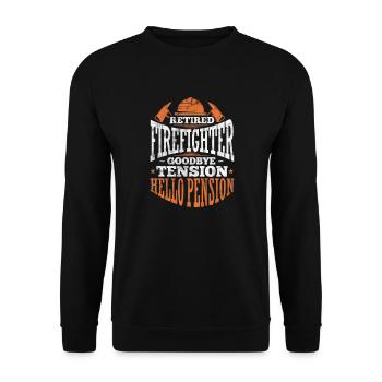 Ruhestand Feuerwehr - Unisex Pullover - Schwarz - Vorne - Alina (178cm) & Michal (187cm)