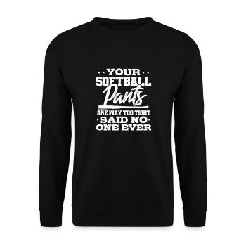 Joueur de softball Baseball Sport Pitcher Cadeau - Sweat-shirt Unisexe - noir - Devant - Alina (178cm) & Michal (187cm)