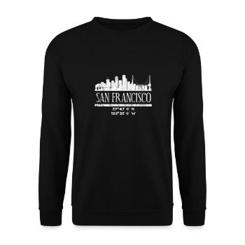 San Francisco Golden Gate California Gift - Unisex Sweatshirt - black - Front - Alina (178cm) & Michal (187cm)