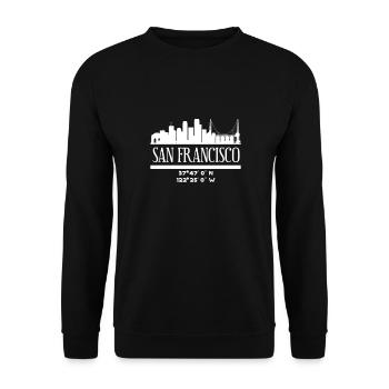 San Francisco - Unisex Sweatshirt - black - Front - Alina (178cm) & Michal (187cm)