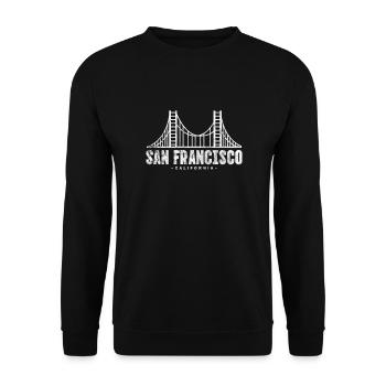 San Francisco Golden Gate California Gift - Unisex Sweatshirt - black - Front - Alina (178cm) & Michal (187cm)
