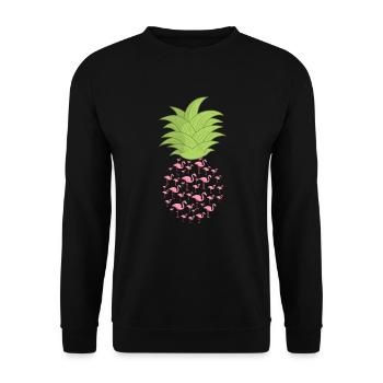 Flamingo Pink Vogel Zoo Sommer Urlaub Geschenk - Unisex Pullover - Schwarz - Vorne - Alina (178cm) & Michal (187cm)