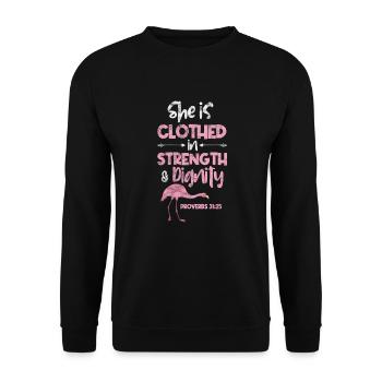 Flamant - Sweat-shirt Unisexe - noir - Devant - Alina (178cm) & Michal (187cm)