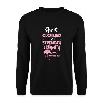 Flamingo Pink Vogel Zoo Sommer Urlaub Geschenk - Unisex Pullover - Schwarz - Vorne - Alina (178cm) & Michal (187cm)