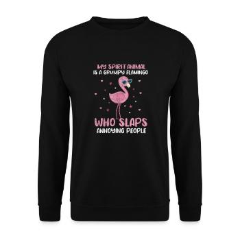 Flamant - Sweat-shirt Unisexe - noir - Devant - Alina (178cm) & Michal (187cm)
