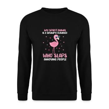 Flamingo Pink Vogel Zoo Sommer Urlaub Geschenk - Unisex Pullover - Schwarz - Vorne - Alina (178cm) & Michal (187cm)