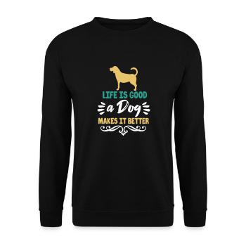 Golden Retriever - Unisex Pullover - Schwarz - Vorne - Alina (178cm) & Michal (187cm)