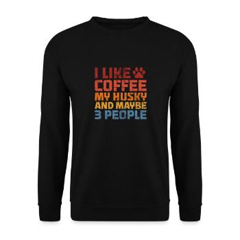 Husky - Unisex Sweatshirt - black - Front - Alina (178cm) & Michal (187cm)