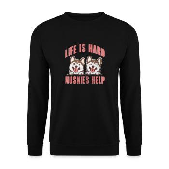 Rauque - Sweat-shirt Unisexe - noir - Devant - Alina (178cm) & Michal (187cm)