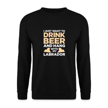 Labrador Hund Hunde Hunderasse Geschenk - Unisex Pullover - Schwarz - Vorne - Alina (178cm) & Michal (187cm)