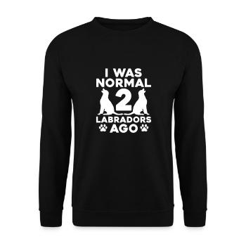 Labrador Hund Hunde Hunderasse Geschenk - Unisex Pullover - Schwarz - Vorne - Alina (178cm) & Michal (187cm)