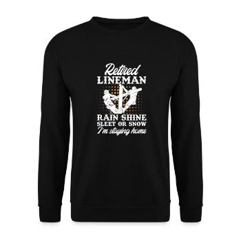 Retraite Lineman Pension Pensioner Gift - Sweat-shirt Unisexe - noir - Devant - Alina (178cm) & Michal (187cm)