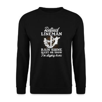 Retirement Lineman - Unisex Sweatshirt - black - Front - Alina (178cm) & Michal (187cm)
