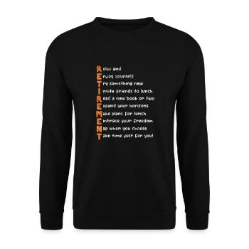 Retirement - Unisex Sweatshirt - black - Front - Alina (178cm) & Michal (187cm)