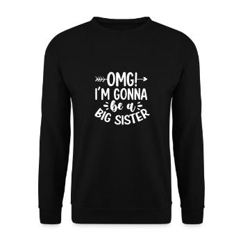 Older sister - Unisex Sweatshirt - black - Front - Alina (178cm) & Michal (187cm)