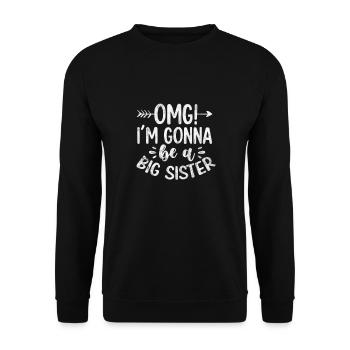 Grande sœur Frère frères et sœurs Cadeau - Sweat-shirt Unisexe - noir - Devant - Alina (178cm) & Michal (187cm)