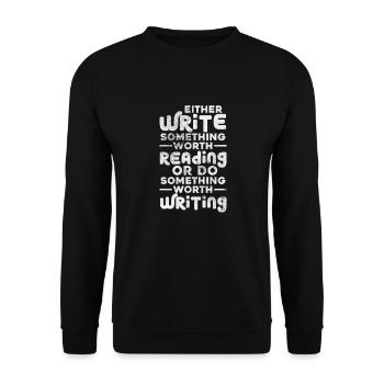 Author Authors Writer Book Gift - Unisex Sweatshirt - black - Front - Alina (178cm) & Michal (187cm)