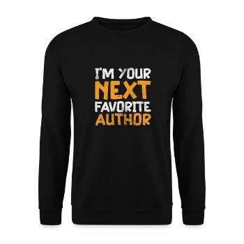 Author Authors Writer Book Gift - Unisex Sweatshirt - black - Front - Alina (178cm) & Michal (187cm)