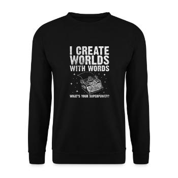 Author Authors Writer Book Gift - Unisex Sweatshirt - black - Front - Alina (178cm) & Michal (187cm)