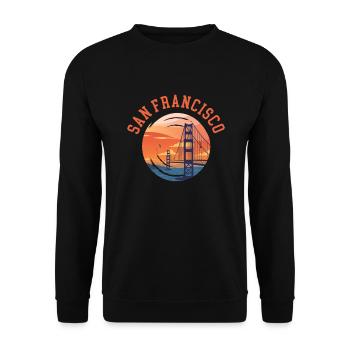 San Francisco - Unisex Sweatshirt - black - Front - Alina (178cm) & Michal (187cm)