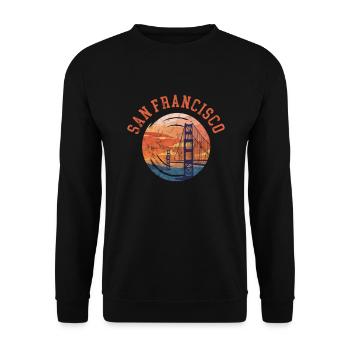 San Francisco Golden Gate California Gift - Unisex Sweatshirt - black - Front - Alina (178cm) & Michal (187cm)