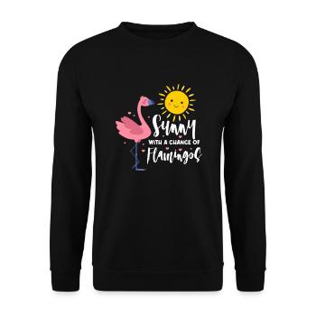 Flamingo Pink Vogel Zoo Sommer Urlaub Geschenk - Unisex Pullover - Schwarz - Vorne - Alina (178cm) & Michal (187cm)