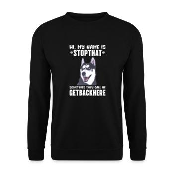 Husky Dog Dogs Siberian Husky Gift - Unisex Sweatshirt - black - Front - Alina (178cm) & Michal (187cm)