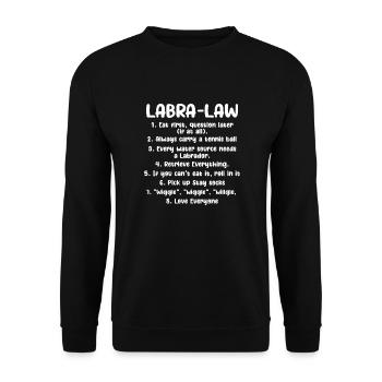 Labrador Hund Hunde Hunderasse Geschenk - Unisex Pullover - Schwarz - Vorne - Alina (178cm) & Michal (187cm)