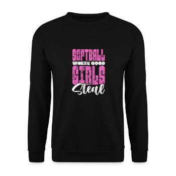 Softball - Sweat-shirt Unisexe - noir - Devant - Alina (178cm) & Michal (187cm)