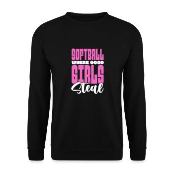 Softball Player Baseball Sport Pitcher Gift - Unisex Sweatshirt - black - Front - Alina (178cm) & Michal (187cm)