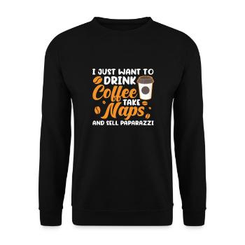 Kaffee Koffein Espresso Barista Geschenk - Unisex Pullover - Schwarz - Vorne - Alina (178cm) & Michal (187cm)