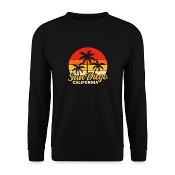 San Diego - Unisex Pullover - Schwarz - Vorne - Alina (178cm) & Michal (187cm)