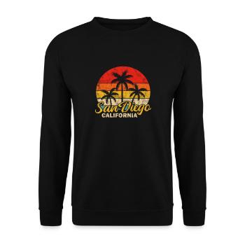 San Diego California USA Vacation America Gift - Unisex Sweatshirt - black - Front - Alina (178cm) & Michal (187cm)