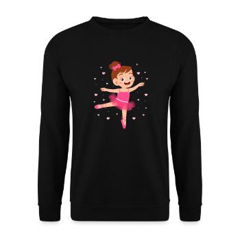 Ballet Ballerine Ballet Danseuse Danse Cadeau - Sweat-shirt Unisexe - noir - Devant - Alina (178cm) & Michal (187cm)