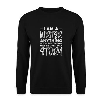 Author Authors Writer Book Gift - Unisex Sweatshirt - black - Front - Alina (178cm) & Michal (187cm)