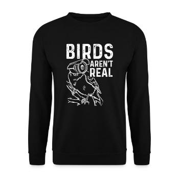 Birds Are Not Real - Unisex Sweatshirt - black - Front - Alina (178cm) & Michal (187cm)