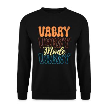 Vacay Mode Cat With Glasses Palms Retro Beach Gift - Unisex Pullover - Schwarz - Vorne - Alina (178cm) & Michal (187cm)