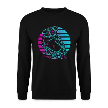 Birds Are Not Real - Unisex Sweatshirt - black - Front - Alina (178cm) & Michal (187cm)