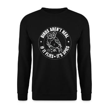 Birds Are Not Real - Unisex Sweatshirt - black - Front - Alina (178cm) & Michal (187cm)