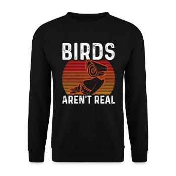 Birds Are Not Real - Unisex Sweatshirt - black - Front - Alina (178cm) & Michal (187cm)
