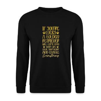 Golden Retriever - Unisex Sweatshirt - black - Front - Alina (178cm) & Michal (187cm)