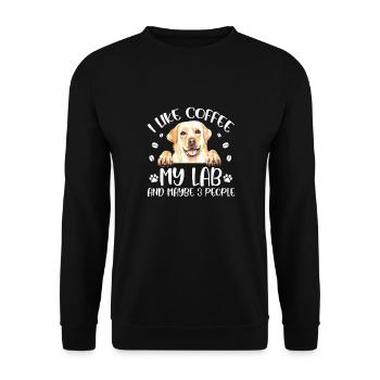 Labrador Hund Hunde Hunderasse Geschenk - Unisex Pullover - Schwarz - Vorne - Alina (178cm) & Michal (187cm)