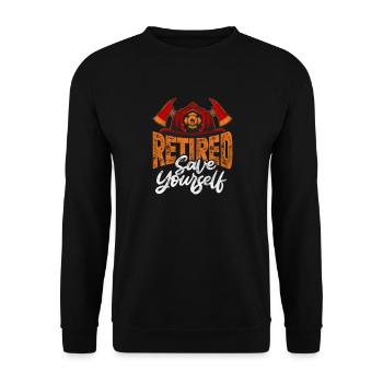 Ruhestand Feuerwehr - Unisex Pullover - Schwarz - Vorne - Alina (178cm) & Michal (187cm)
