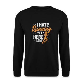 Running Runner Jogging Jogging Runner Gift - Unisex Sweatshirt - black - Front - Alina (178cm) & Michal (187cm)