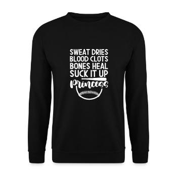 Joueur de softball Baseball Sport Pitcher Cadeau - Sweat-shirt Unisexe - noir - Devant - Alina (178cm) & Michal (187cm)