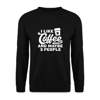 Kaffee Koffein Espresso Barista Geschenk - Unisex Pullover - Schwarz - Vorne - Alina (178cm) & Michal (187cm)